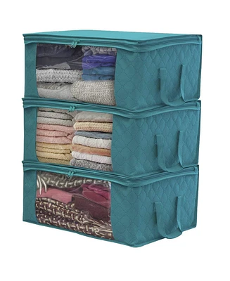 Sorbus 3 Pack Foldable Storage Bag Organizers - Great for Clothes, Blankets, Closets, Bedrooms