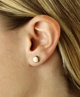 Flat Round Stud Earrings Set in 14k Yellow Gold (8mm)