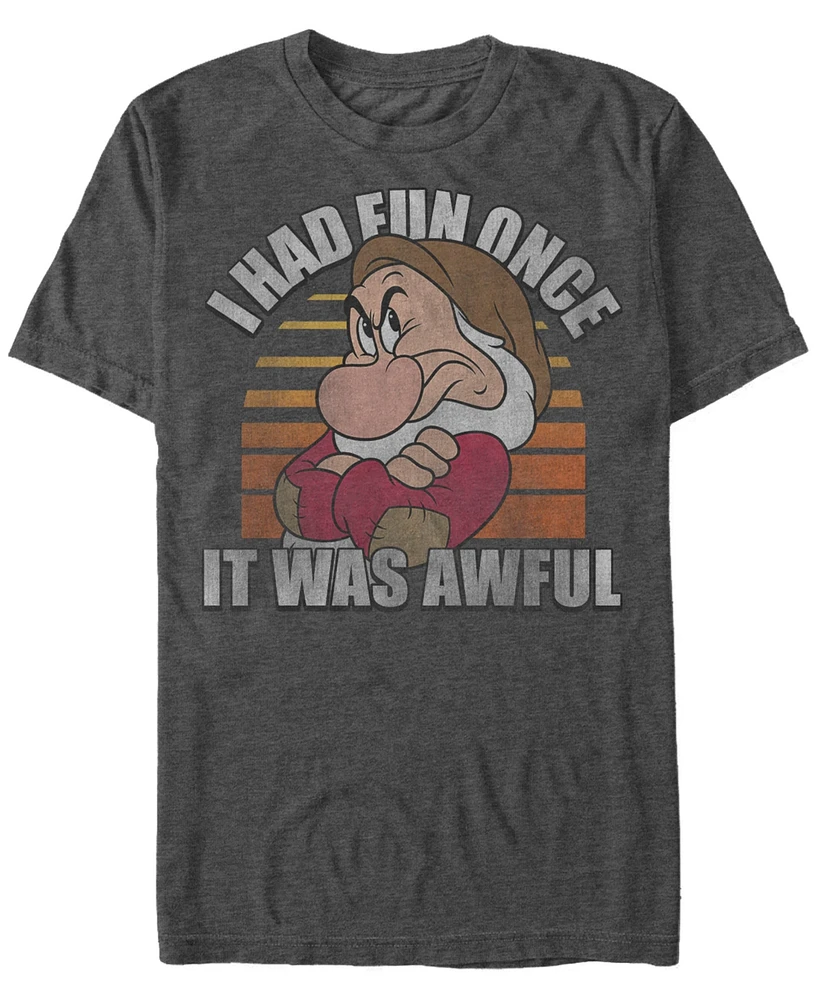 Disney Men's Snow White and the Seven Dwarfs Grumpy Had Fun Once