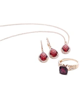 Effy Garnet (4-1/5 ct. t.w.) and Diamond (1/8 ct. t.w.) Pear Pendant in 14k Rose Gold