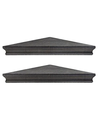 American Art Decor Rustic Wood Floating Corner Shelves