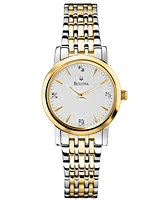 Bulova Women's Diamond Accent Two-Tone Stainless Steel Bracelet Watch 30mm 98P115