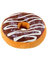 Cheer Collection Reversible Photoreal Donut Decorative Pillow, 16" Round
