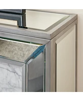 Southern Enterprises Audrey Faux Stone Mirrored Color Changing Electric Fireplace