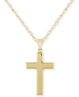 Flat Cross Necklace Set 14k White Or Yellow Gold