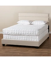 Ansa Fabric Headboard Platform Queen Bed