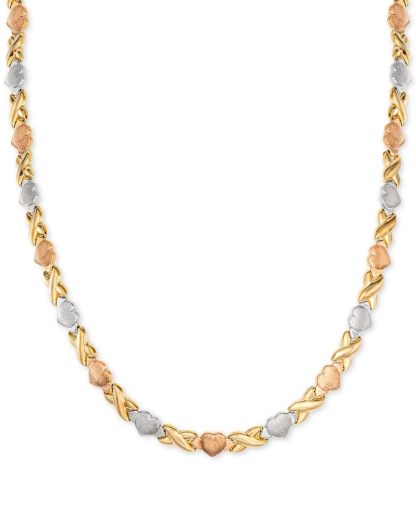 Giani Bernini Hearts & Kisses 17" Statement Necklace in 18k Tricolor Gold-Plated Sterling Silver, Created for Macy's (Also in Gold Over Silver and Ste