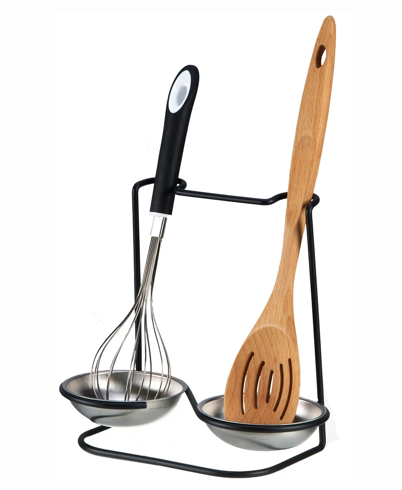 Prodyne Metalla Stainless Steel Double Spoon Rest