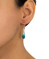 Crystal Pave Tear-Shape Drop Earrings Sterling Silver