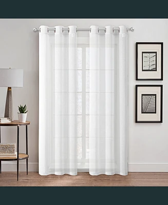 Au Natural 76" x 84" Linen Textured Light Filtering Curtain Set