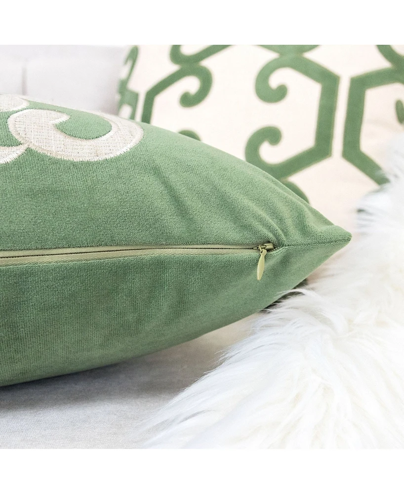 Homey Cozy Shierly Applique Embroidery Decorative Pillow, 20" x 20"