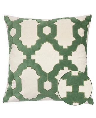 Homey Cozy Gabriella Olive Cotton Decorative Pillow, 20" x 20"