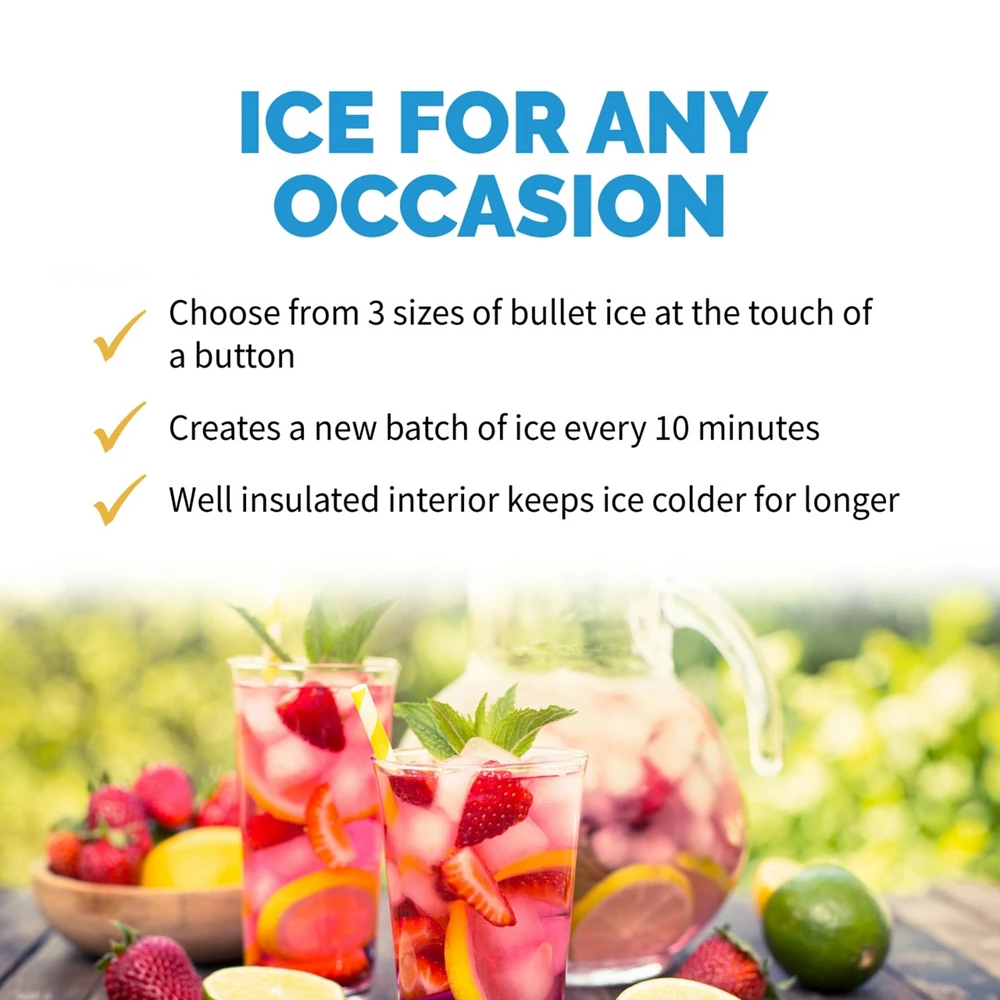 Newair Countertop Ice Maker, 28 lbs. of Ice a Day, 3 Ice Sizes, Bpa-Free Parts