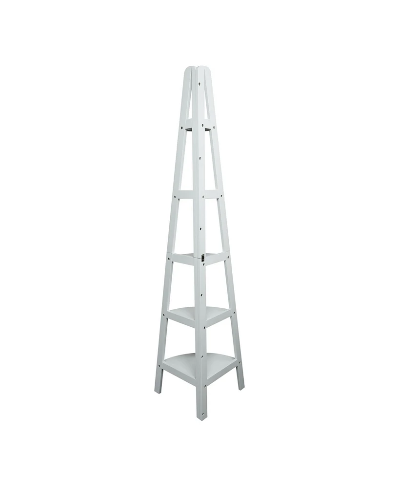 Yu Shan 5-Shelf Corner Ladder Bookcase