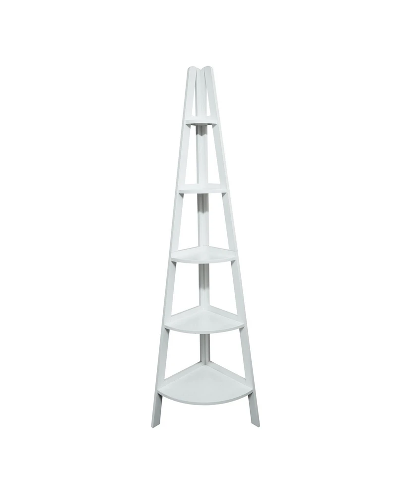 Yu Shan 5-Shelf Corner Ladder Bookcase