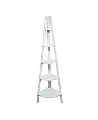Yu Shan 5-Shelf Corner Ladder Bookcase
