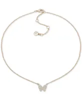 Dkny Pave Butterfly Pendant Necklace, 16" + 3" extender