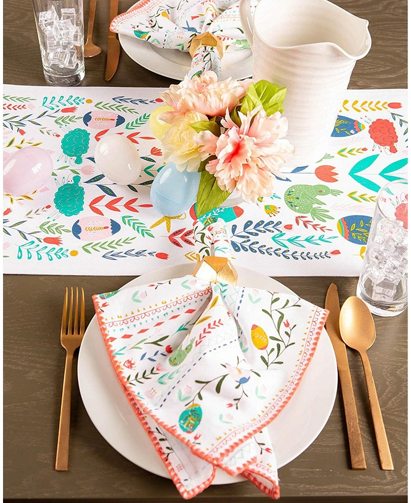 Design Imports Easter Folk Garden Embellished Table Runner, 14 x 72"