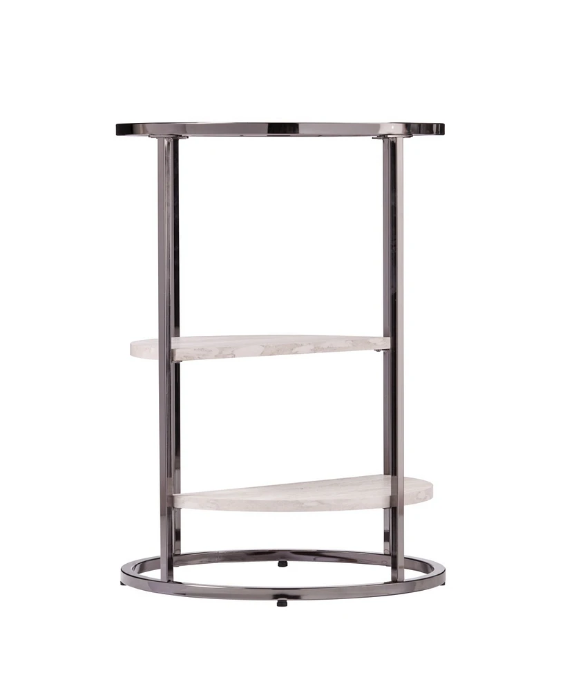 Southern Enterprises Cabot Round Side Table with Faux Stone