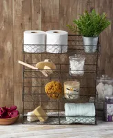 Design Imports Double Wide 4 Row Chicken Wire Spice Rack