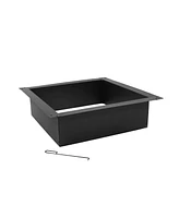 Outdoor Heavy-Duty Steel Portable Above Ground or In-Ground Square Fire Pit Liner Ring