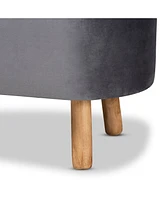 Furniture Simone Mid-Century Modern Upholstered Ottoman