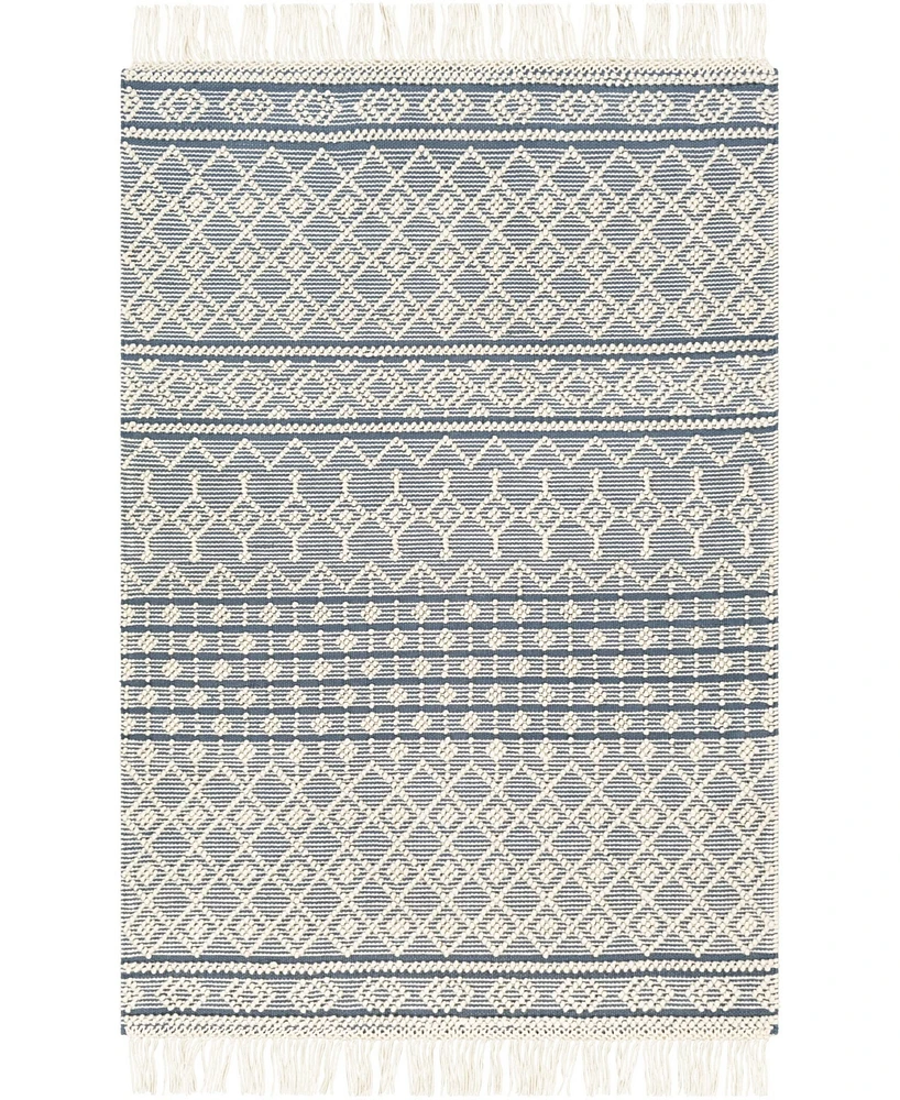 Closeout! Livabliss Farmhouse Tassels Fts-2304 Denim 8' x 10' Area Rug