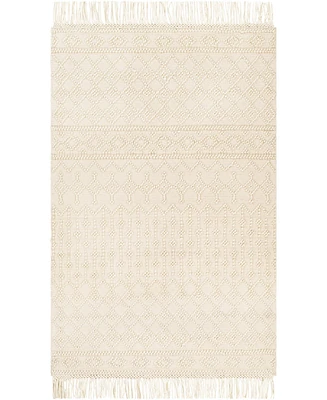 Livabliss Farmhouse Tassels Fts-2305 White 5' x 7'6" Area Rug