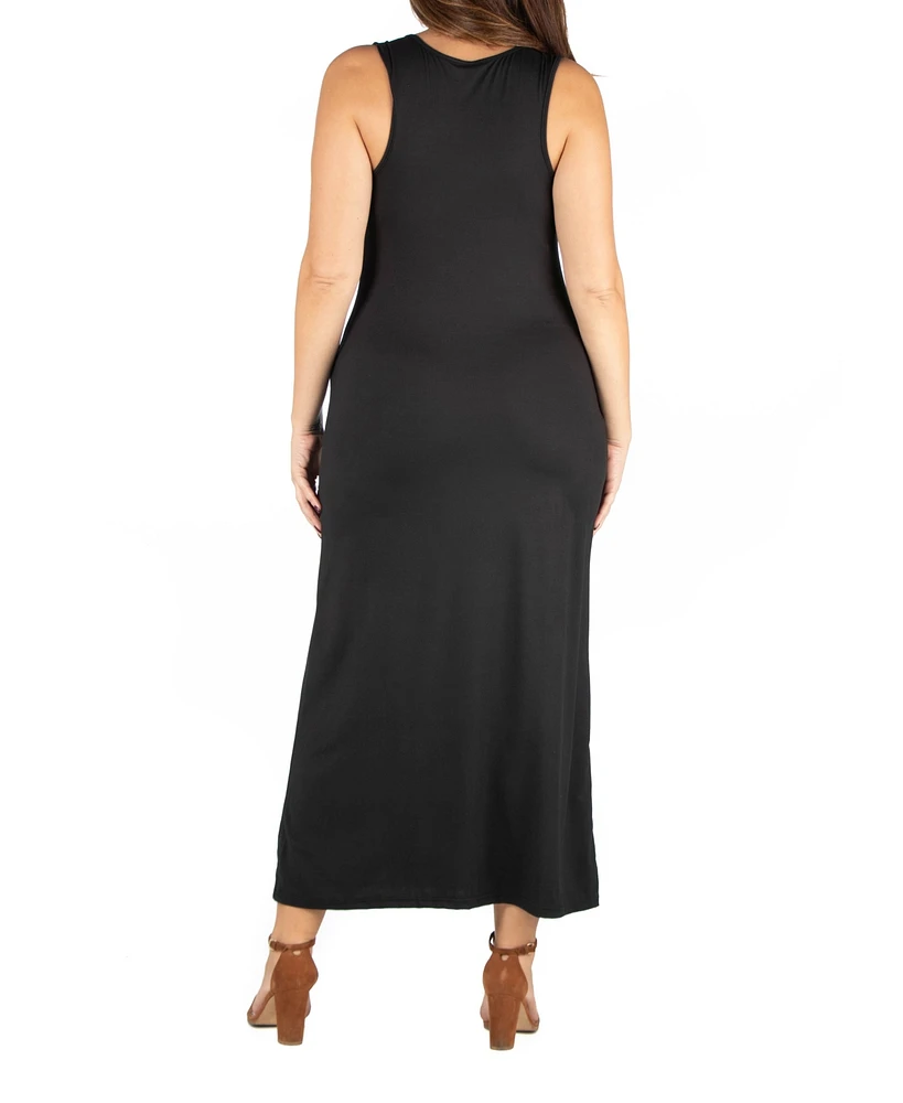 24seven Comfort Apparel Plus Racerback Maxi Dress