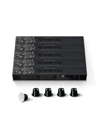 Nespresso Capsules OriginalLine, Ristretto, Dark Roast Espresso Coffee, 50-Count Espresso Pods