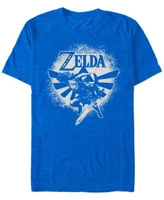 Fifth Sun Men's Nintendo Zelda Link Wingcrest Spray Paint Short Sleeve T-shirt