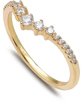 Giani Bernini Cubic Zirconia V Band 18k Gold-Plated Sterling Silver, Created for Macy's