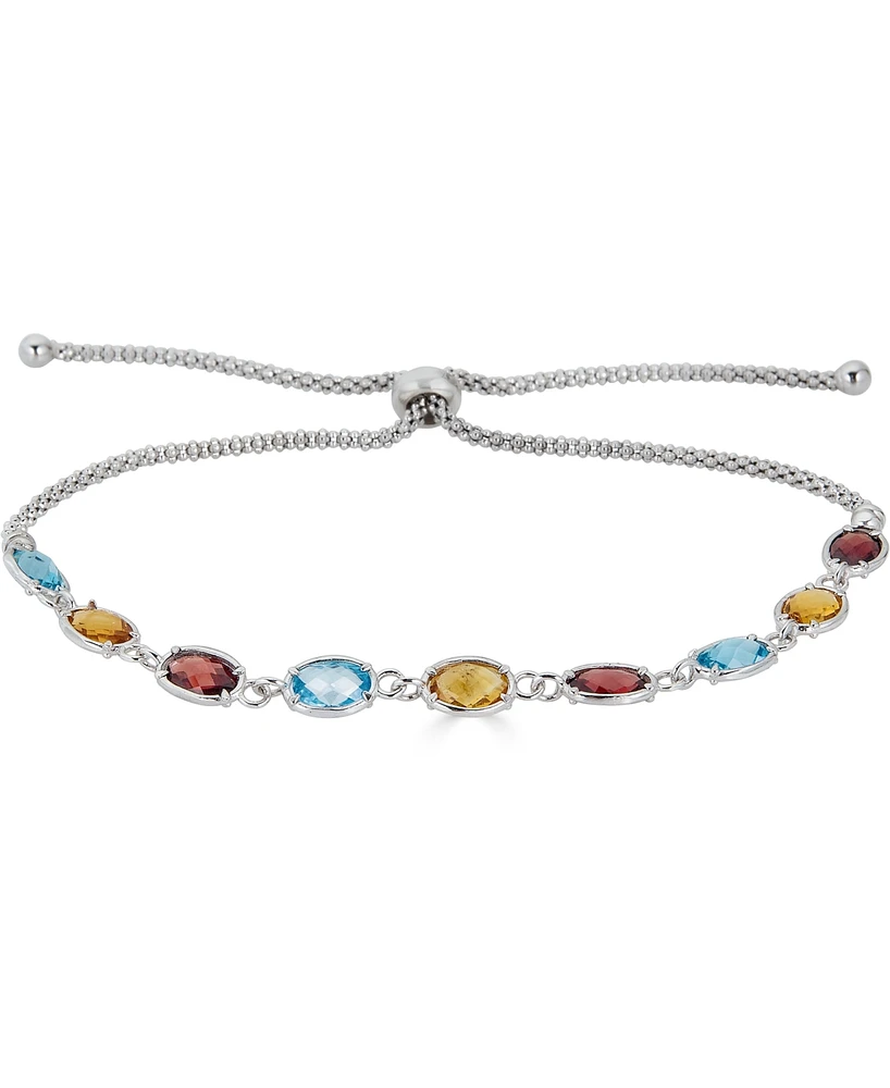 Multi-Gemstone Bolo Bracelet (4-1/5 ct. t.w.) in Sterling Silver