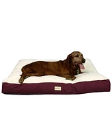 Armarkat M02HJH/Mb-xxl Double Extra Large Pet Bed Mat With Poly Fill Cushion And Removable Cover, In Ivory & Burgundy