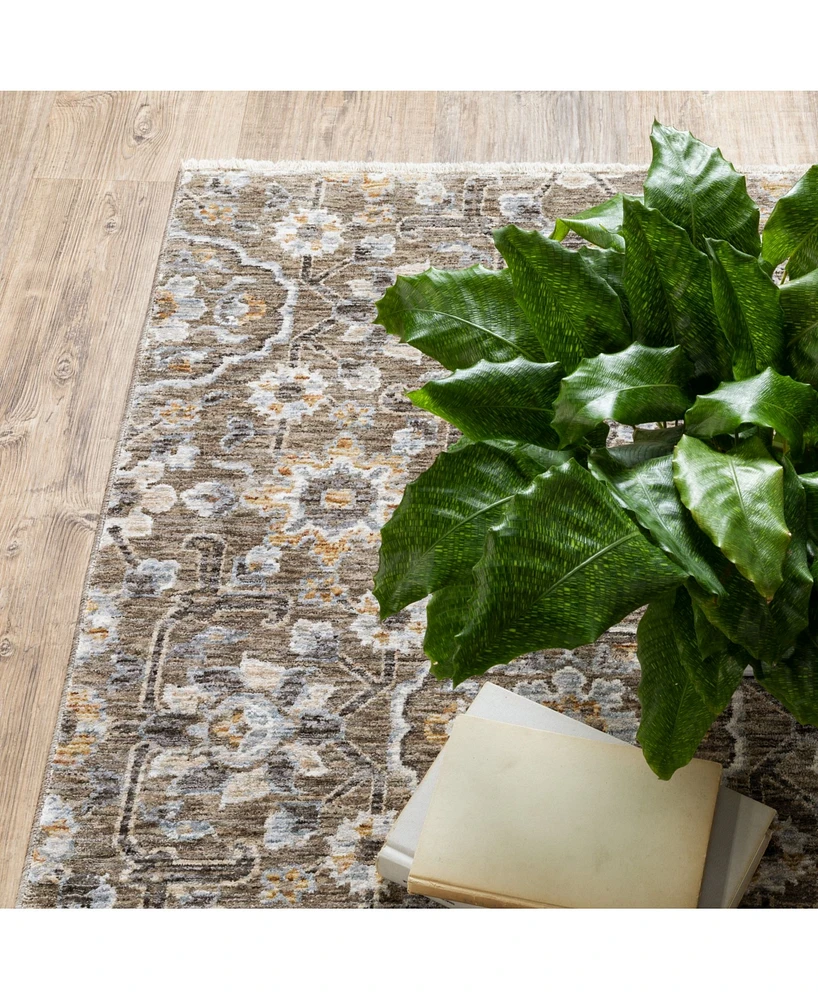 Oriental Weavers Maharaja 532D Gray and Tan 2'3" x 7'6" Runner Rug