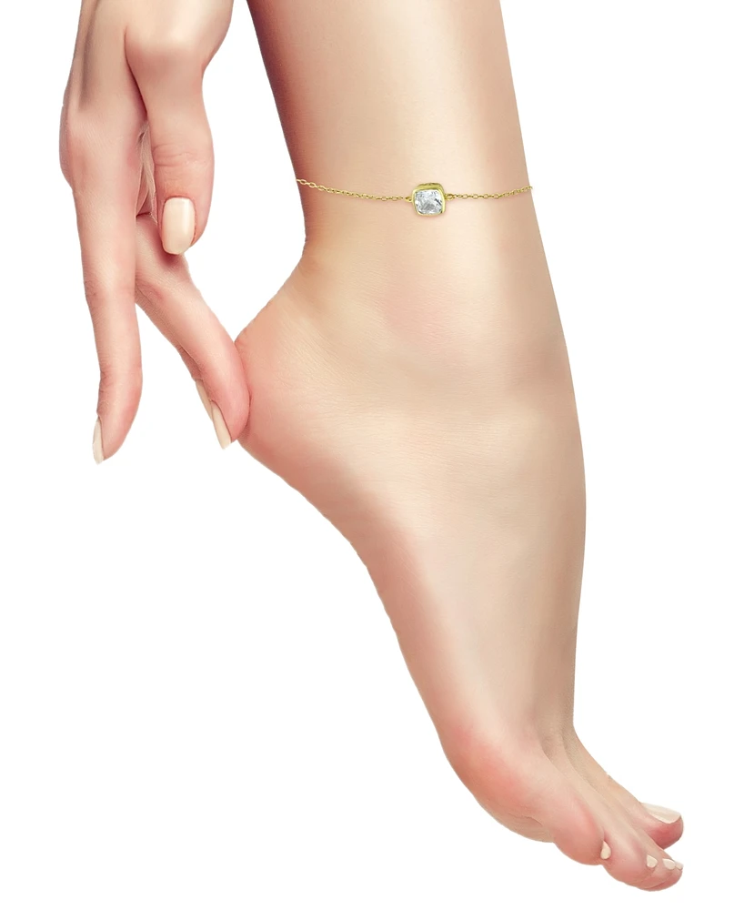 Giani Bernini Cubic Zirconia Bezel Ankle Bracelet, Created for Macy's