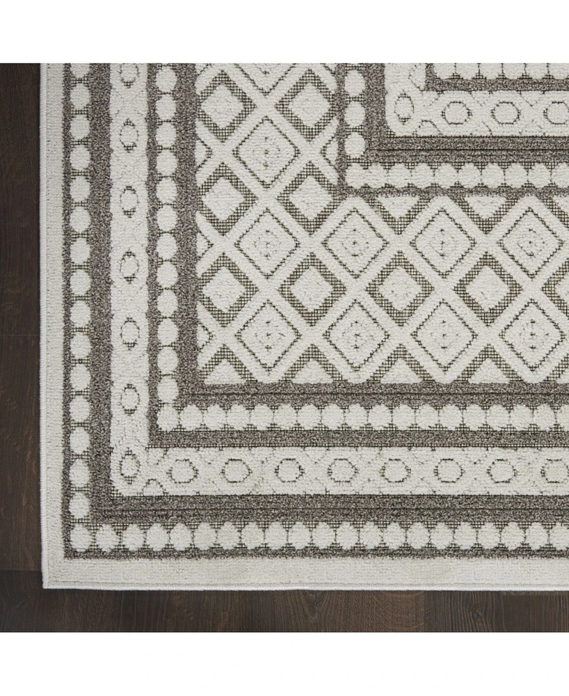 Nourison Home Key Largo KLG02 Silver 7'10" x 9'10" Outdoor Area Rug