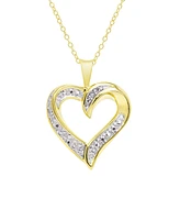 Macy's Diamond Accent Gold-plated Open Heart Pendant Necklace