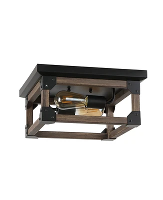 Jonathan Y Cheshire 2-Light Rustic Farmhouse Led Flush Mount