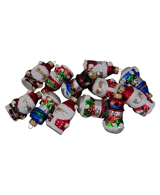 Northlight Winter Snowmen and Santa Claus Figurine Glass Christmas Ornament