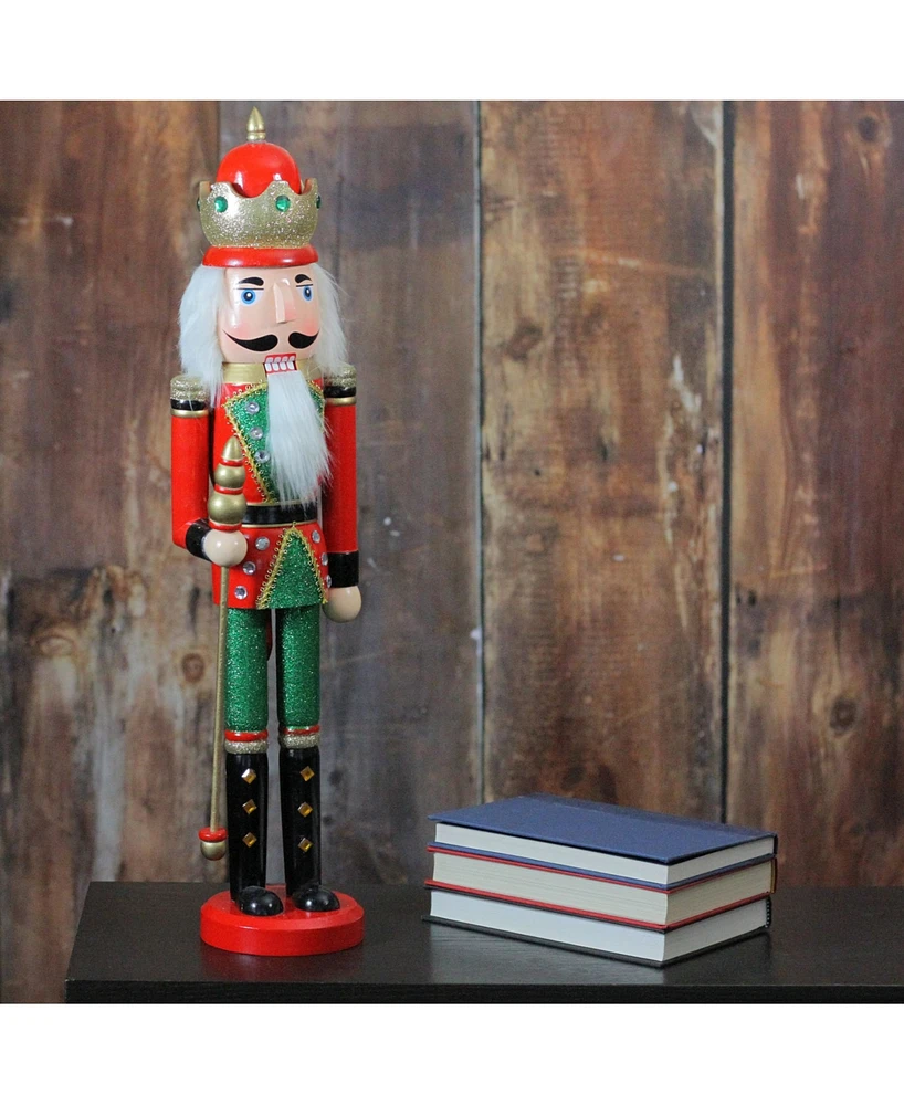 Northlight Wooden Christmas Nutcracker King with Scepter