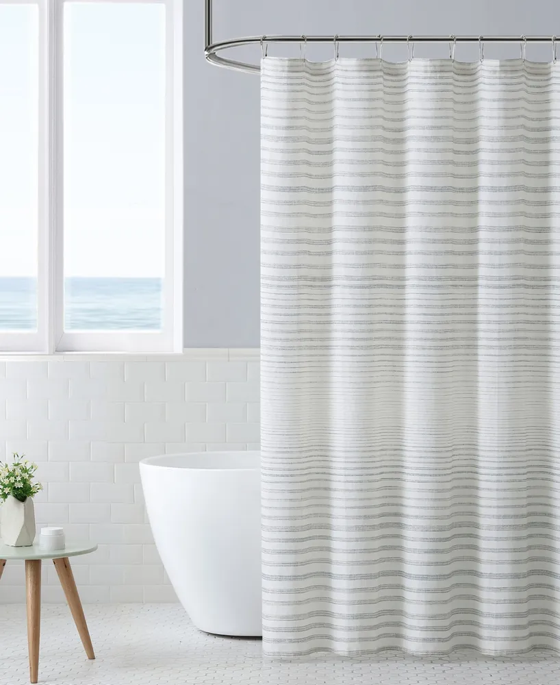 Tommy Bahama Home Tidal Stripe Dobby Shower Curtain, 72" X 72"