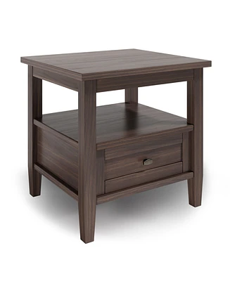 Simpli Home Warm Shaker Solid Wood End Table