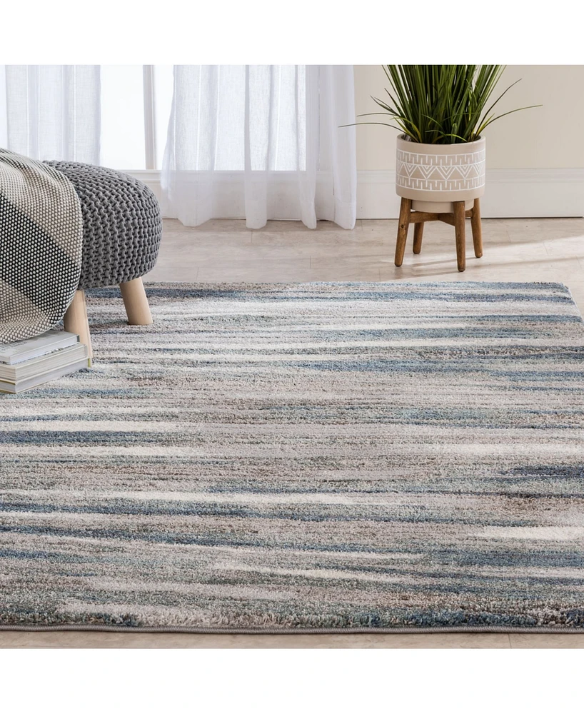 Closeout! Portland Textiles Urban Exposure Shamoli Blue 6'6" x 9'6" Area Rug