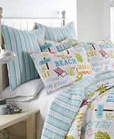 Homthreads Beach Days Quilt Set, King