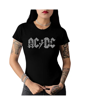 La Pop Art Women's Ac/Dc Word T-Shirt