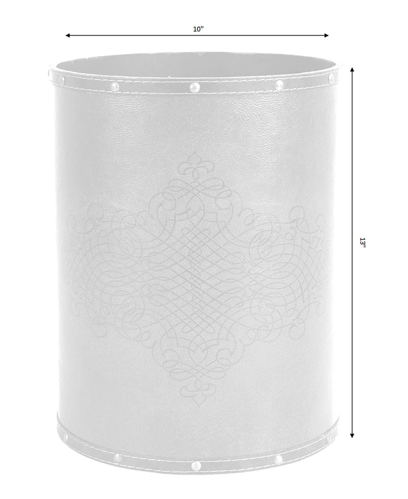 Vintiquewise Faux Leather Antique Design Waste Bin