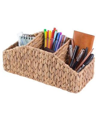 Vintiquewise Natural Water Hyacinth Storage Decorative Desk Organizer Caddy