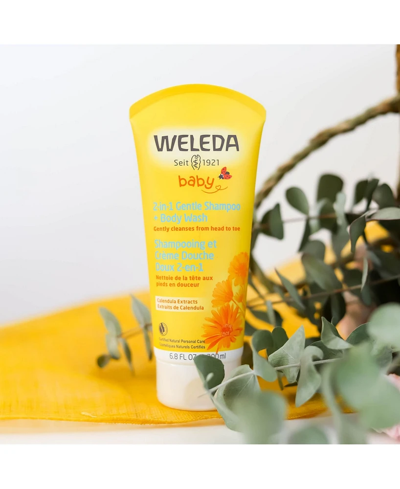 Weleda 2-In-1 Gentle Baby Shampoo and Body Wash with Calendula Extracts, 6.8 oz