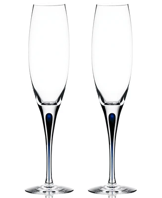 Orrefors Intermezzo Blue Set of 2 Flutes